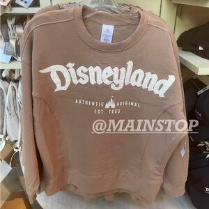 Disney Parks Disneyland Classic Logo Oversized Sweatshirt Beige